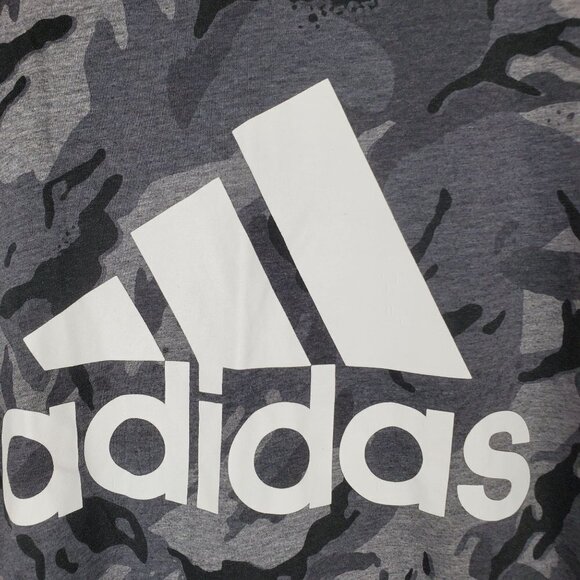 Adidas T-shirt‎ Boys Large 14-16 Gray Camo Cotton Blend Short Sleeves - Picture 5 of 7